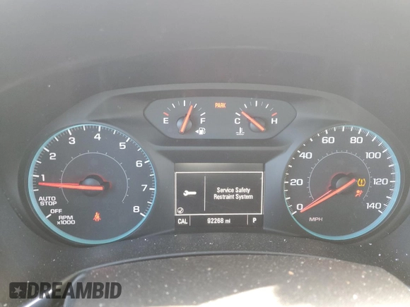 2018 Chevrolet Equinox LT with VIN 2GNAXSEVXJ6145661, listed as a Copart auction lot 45454325 with 92,268 mi miles and Salvage Title. Bid and sale history available at DreamBid. Image 9.