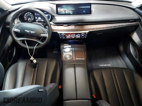 2022 Genesis G80 2.5T with VIN KMTGB4SC7NU092264, listed as a Copart auction lot 64142425 with 72,389 mi miles and Salvage title. Bid and sale history available at DreamBid. Image 8.