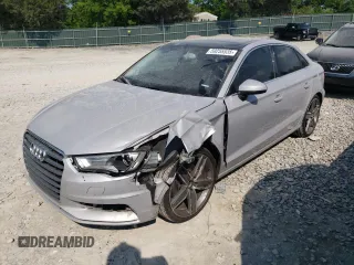 2015 Audi A3 Premium Plus with VIN WAUCCGFF1F1043142, listed as a Copart auction lot 59255535 with 141,472 mi miles and Salvage title. Bid and sale history available at DreamBid. Image 1.