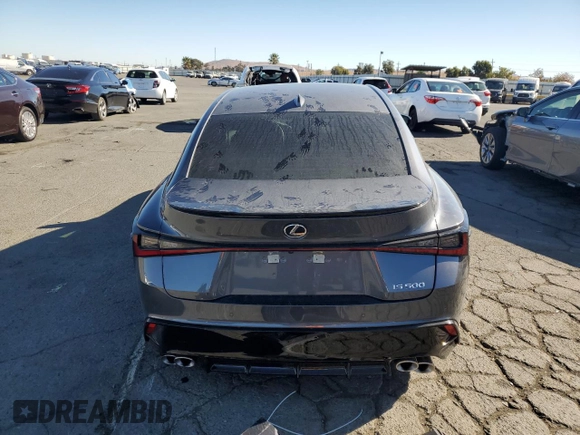 2024 Lexus IS with VIN JTHAP1D20R5005277, listed as a Copart auction lot 79099864 with 6,297 mi miles and Salvage Title. Bid and sale history available at carsss.com. Image 6.