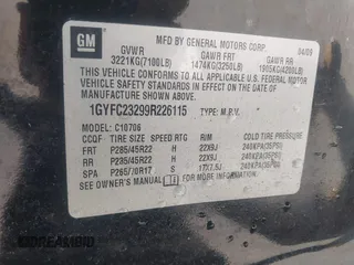2009 Cadillac Escalade z VIN 1GYFC23299R226115, wystawiony jako IAAI lot #41563489 z przebiegiem 201 924 mil mil oraz . Historia ofert i sprzedaży dostępna na DreamBid. Obrazek 9.