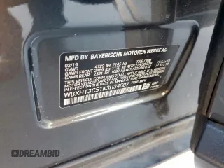 2019 BMW X1 xDrive28i with VIN WBXHT3C51K3H34687, listed as a Copart auction lot 50135845 with 59,549 mi miles and Salvage Title. Bid and sale history available at carsss.com. Image 15.