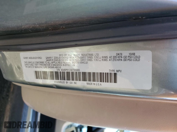 2009 Subaru Outback Special Edtn with VIN 4S4BP61C397333065, listed as a Copart auction lot 86075054 with 194,581 mi miles and Salvage Title. Bid and sale history available at carsss.com. Image 12.