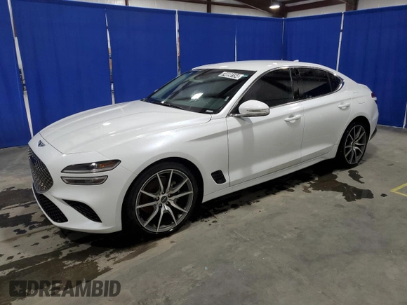 2023 Genesis G70 2.0T with VIN KMTG34TA2PU129153, listed as a Copart auction lot 74690154 with 18,785 mi miles and Clean Title. Bid and sale history available at DreamBid. Image 1.