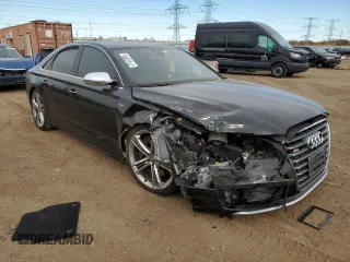 2014 Audi S8 with VIN WAUD2AFDXEN005340, listed as a Copart auction lot 77447534 with 87,222 mi miles and Salvage Title. Bid and sale history available at carsss.com. Image 4.