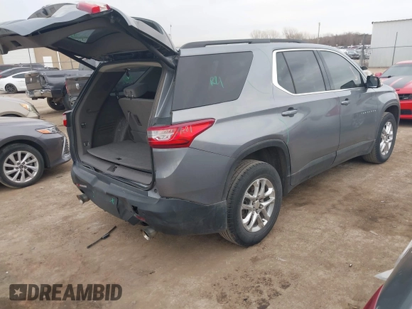 2019 Chevrolet Traverse LT Cloth with VIN 1GNERGKW1KJ245786, listed as a IAAI auction lot 41790476 with 93,445 mi miles and . Bid and sale history available at DreamBid. Image 4.