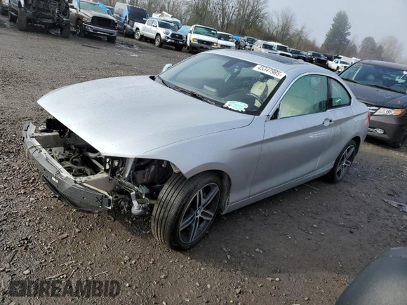 2017 BMW 2 Series 230i with VIN WBA2F9C34HV664704, listed as a Copart auction lot 45347985 with 46,097 mi miles and Salvage title. Bid and sale history available at DreamBid. Image 1.