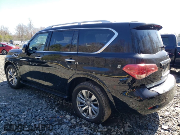 2017 Infiniti QX80 with VIN JN8AZ2NE5H9155228, listed as a Copart auction lot 50236635 with 105,676 mi miles and Salvage Title. Bid and sale history available at carsss.com. Image 2.