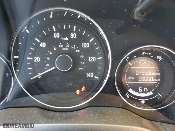 2021 Honda HR-V LX with VIN 3CZRU6H31MM729280, listed as a Copart auction lot 45457965 with 49,506 mi miles and Salvage Title. Bid and sale history available at carsss.com. Image 9.