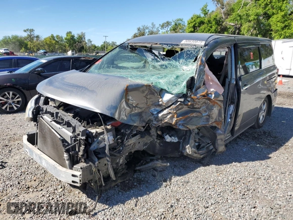 2015 Nissan Quest SV with VIN JN8AE2KP2F9129975, listed as a Copart auction lot 50630875 with 0 mi miles and Salvage Title. Bid and sale history available at carsss.com. Image 1.