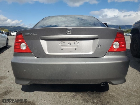2004 Honda Civic EX with VIN 1HGEM21954L085605, listed as a Copart auction lot 49179945 with 0 mi miles and Salvage Title. Bid and sale history available at carsss.com. Image 6.