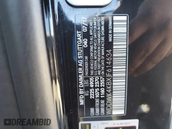 2018 Mercedes-Benz C 300 z VIN WDDWK4KBXJF614634, wystawiony jako Copart lot #50880805 z przebiegiem 82 560 mil mil oraz Szkoda całkowita • Salvage title. Historia ofert i sprzedaży dostępna na DreamBid. Obrazek 15.