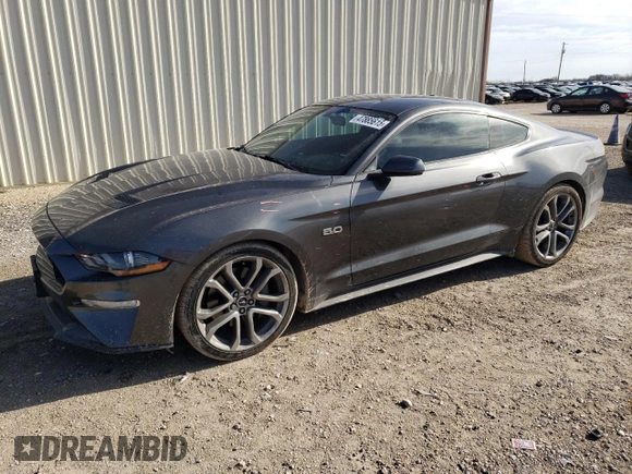 2018 Ford Mustang GT with VIN 1FA6P8CF4J5117059, listed as a Copart auction lot 47885615 with 57,590 mi miles and Clean Title. Bid and sale history available at DreamBid. Image 1.