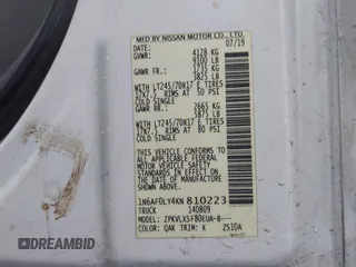 2019 Nissan NV Cargo SV with VIN 1N6AF0LY4KN810223, listed as a IAAI auction lot 41506047 with 83,633 mi miles and . Bid and sale history available at DreamBid. Image 9.
