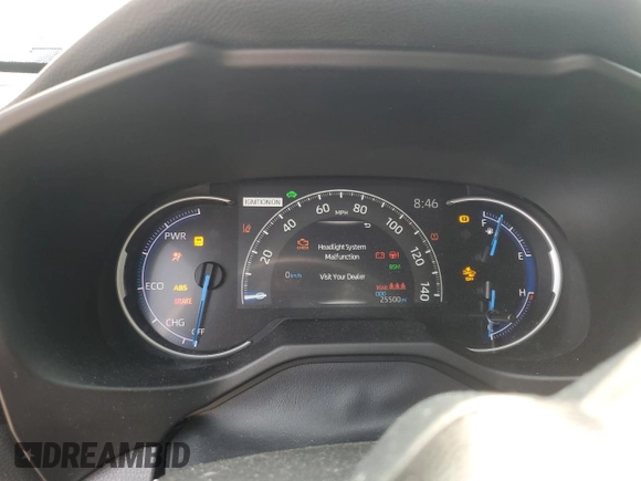 2021 Toyota RAV4 Hybrid XSE with VIN 4T3E6RFV4MU034021, listed as a Copart auction lot 59295175 with 25,500 mi miles and Salvage title. Bid and sale history available at DreamBid. Image 9.