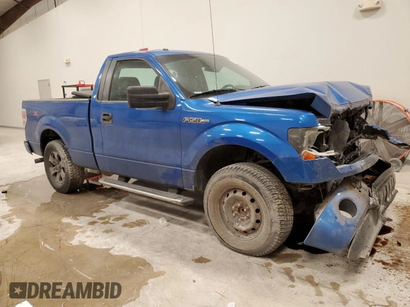 2013 Ford F-150 XL with VIN 1FTMF1CF5DFD02991, listed as a Copart auction lot 46853675 with 127,474 mi miles and Salvage title. Bid and sale history available at DreamBid. Image 4.