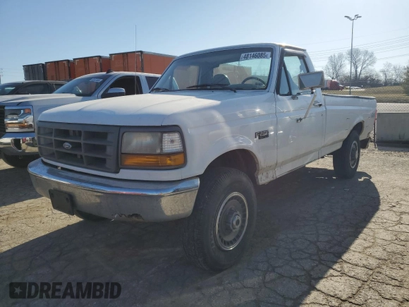 1997 Ford F-250 with VIN 1FTHF26G4VEC26182, listed as a Copart auction lot 48146085 with 199,917 mi miles and Salvage title. Bid and sale history available at DreamBid. Image 1.