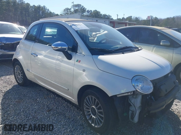 2012 FIAT 500 Gucci with VIN 3C3CFFER7CT119178, listed as a IAAI auction lot 41592427 with 63,836 mi miles. Bid and sale history available at carsss.com. Image 1.