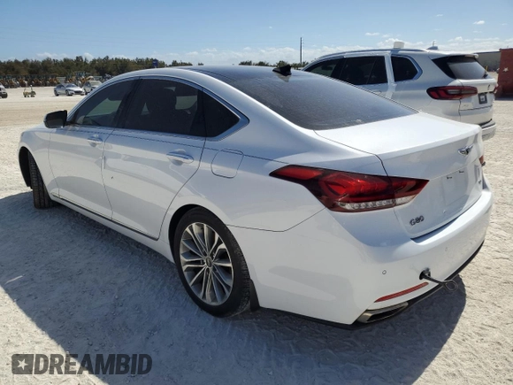 2017 Genesis G80 3.8L with VIN KMHGN4JE6HU193658, listed as a Copart auction lot 80803104 with Not Provided miles and Salvage Title. Bid and sale history available at DreamBid. Image 2.
