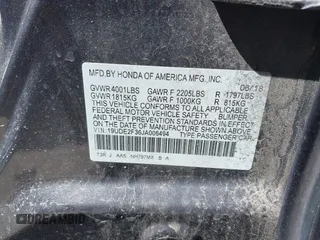 2018 Acura ILX with VIN 19UDE2F36JA006494, listed as a IAAI auction lot 41965028 with 79,570 mi miles and . Bid and sale history available at DreamBid. Image 9.