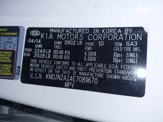 2014 Kia Soul with VIN KNDJN2A24E7089670, listed as a IAAI auction lot 38680967 with 63,504 mi miles. Bid and sale history available at carsss.com. Image 9.