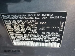 2022 Volkswagen Atlas SE z VIN 1V2KE2CA8NC204883, wystawiony jako Copart lot #87085664 z przebiegiem 63 428 mil mil oraz Nie do naprawy • Non repairable. Historia ofert i sprzedaży dostępna na DreamBid. Obrazek 13.