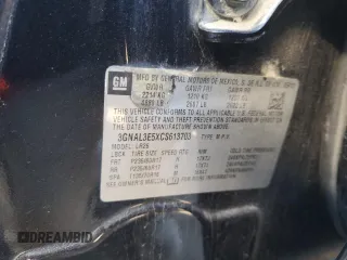 2012 Chevrolet Captiva Sport LT with VIN 3GNAL3E5XCS613703, listed as a Copart auction lot 83405654 with 128,792 mi miles and Salvage Title. Bid and sale history available at DreamBid. Image 13.