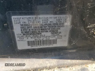 2017 Nissan Versa S Plus z VIN 3N1CN7AP4HL870970, wystawiony jako Copart lot #59302015 z przebiegiem 70 568 mil mil oraz Szkoda całkowita • Salvage title. Historia ofert i sprzedaży dostępna na DreamBid. Obrazek 12.