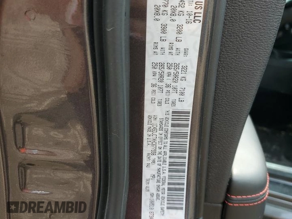 2017 Dodge Durango R/T with VIN 1C4SDJCTXHC677558, listed as a Copart auction lot 60278515 with 47,323 mi miles and Salvage title. Bid and sale history available at DreamBid. Image 14.
