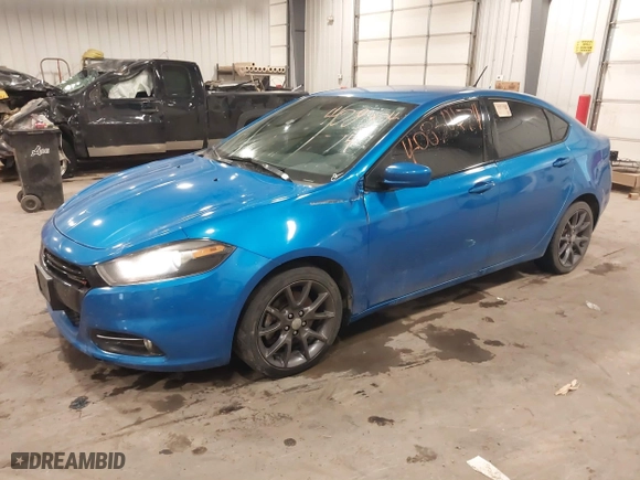 2016 Dodge Dart SXT with VIN 1C3CDFBB2GD564677, listed as a IAAI auction lot 40830474 with 122,841 mi miles. Bid and sale history available at carsss.com. Image 2.