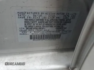 2018 Nissan Sentra SV z VIN 3N1AB7AP9JL661911, wystawiony jako Copart lot #56884985 z przebiegiem 43 129 mil mil oraz Szkoda całkowita • Salvage title. Historia ofert i sprzedaży dostępna na DreamBid. Obrazek 12.