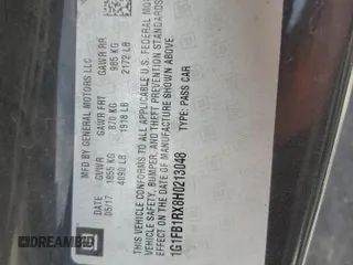2017 Chevrolet Camaro 1LT z VIN 1G1FB1RX8H0213048, wystawiony jako Copart lot #56724075 z przebiegiem Nie podano mil oraz Szkoda całkowita • Salvage title. Historia ofert i sprzedaży dostępna na DreamBid. Obrazek 13.
