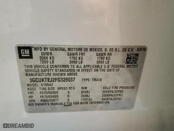 2015 Chevrolet Silverado 1500 High Country with VIN 3GCUKTEJ2FG328037, listed as a Copart auction lot 77574804 with 69,011 mi miles and Salvage Title. Bid and sale history available at carsss.com. Image 14.
