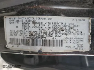 2001 Toyota 4Runner SR5 with VIN JT3HN86R519059572, listed as a Copart auction lot 47472565 with 275,917 mi miles and Salvage Title. Bid and sale history available at carsss.com. Image 12.