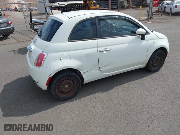 2012 FIAT 500 Pop with VIN 3C3CFFAR7CT119641, listed as a IAAI auction lot 42154125 with 130,922 mi miles. Bid and sale history available at carsss.com. Image 4.