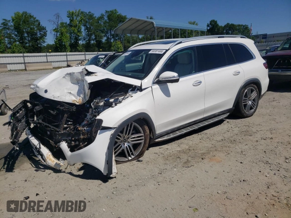 2020 Mercedes-Benz GLS 450 with VIN 4JGFF5KE0LA205603, listed as a Copart auction lot 58381444 with 66,038 mi miles and Salvage Title. Bid and sale history available at DreamBid. Image 1.