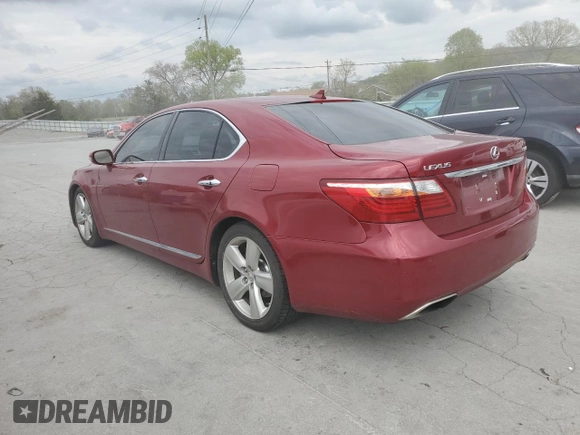 2010 Lexus LS 460 with VIN JTHBL5EF9A5096918, listed as a Copart auction lot 52979705 with 111,693 mi miles and Salvage title. Bid and sale history available at DreamBid. Image 2.