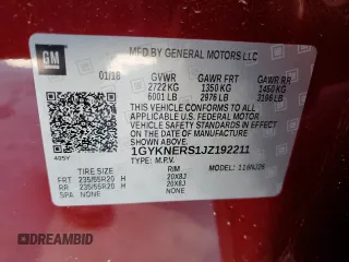 2018 Cadillac XT5 Premium Luxury FWD with VIN 1GYKNERS1JZ192211, listed as a Copart auction lot 52184055 with 48,323 mi miles and Salvage title. Bid and sale history available at DreamBid. Image 14.