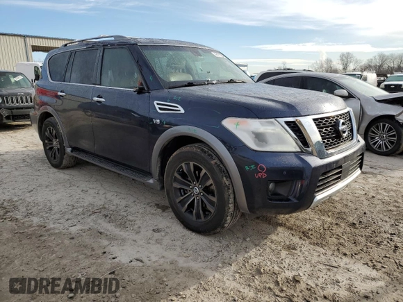 2017 Nissan Armada Platinum with VIN JN8AY2NE7H9703152, listed as a Copart auction lot 46479295 with 172,895 mi miles and Salvage Title. Bid and sale history available at carsss.com. Image 4.