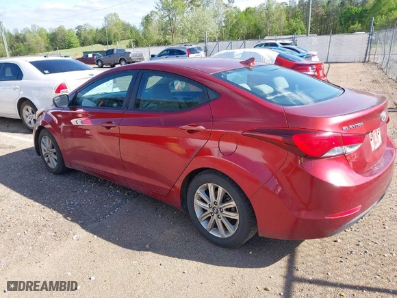 2014 Hyundai Elantra SE with VIN 5NPDH4AE1EH542553, listed as a IAAI auction lot 41963357 with 196,233 mi miles. Bid and sale history available at carsss.com. Image 3.