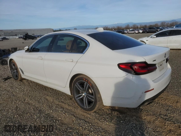 2021 BMW 5 Series 530i xDrive with VIN WBA13BJ09MWW90983, listed as a Copart auction lot 46857235 with 34,831 mi miles and Salvage Title. Bid and sale history available at carsss.com. Image 2.