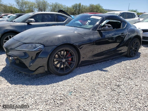 2023 Toyota GR Supra 3.0 with VIN WZ1DB0G02PW059934, listed as a Copart auction lot 61283444 with 12,027 mi miles and Salvage Title. Bid and sale history available at carsss.com. Image 1.