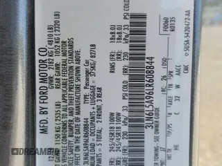 2020 Lincoln MKZ Standard с VIN 3LN6L5A96LR608844, выставлен на аукционе Copart как лот 53467745 с пробегом 48 522 миль миль и Списание • Salvage title. История ставок и продаж доступна на DreamBid. Изображение 14.