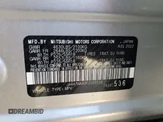 2023 Mitsubishi Eclipse Cross SE z VIN JA4ATWAA9PZ005526, wystawiony jako Copart lot #47882325 z przebiegiem 54 559 mil mil oraz Szkoda całkowita • Salvage title. Historia ofert i sprzedaży dostępna na DreamBid. Obrazek 16.