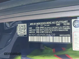 2021 Mercedes-Benz G 550 with VIN W1NYC6BJ9MX384739, listed as a IAAI auction lot 41699198 with 45,342 mi miles and . Bid and sale history available at DreamBid. Image 9.