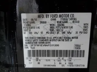 2010 Ford F-150 XL with VIN 1FTFW1EV8AFD31300, listed as a Copart auction lot 45961935 with Not Provided miles and Salvage Title. Bid and sale history available at DreamBid. Image 12.
