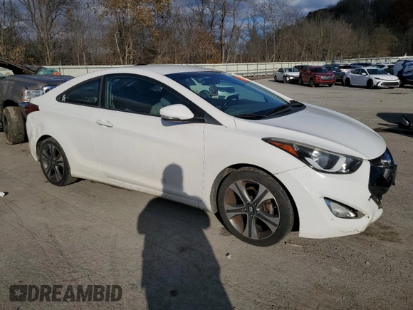 2014 Hyundai Elantra Coupe with VIN KMHDH6AHXEU029129, listed as a Copart auction lot 79674194 with 124,274 mi miles and Salvage Title. Bid and sale history available at carsss.com. Image 4.