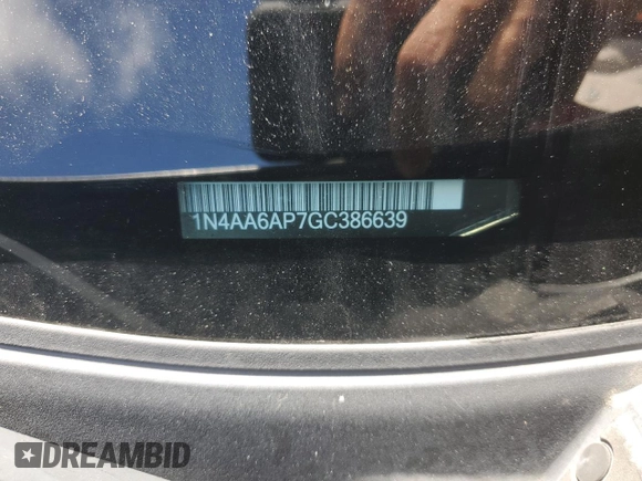 2016 Nissan Maxima SL with VIN 1N4AA6AP7GC386639, listed as a Copart auction lot 61502355 with Not provided miles and Salvage title. Bid and sale history available at DreamBid. Image 12.