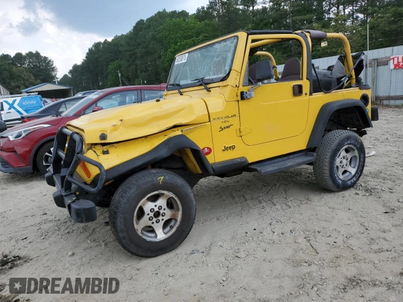 2000 Jeep Wrangler Sport with VIN 1J4FA49SXYP789791, listed as a Copart auction lot 60538875 with Not provided miles and Salvage title. Bid and sale history available at DreamBid. Image 1.