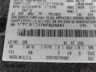 2019 Ford F-150 XL with VIN 1FTEW1E57KFB26841, listed as a IAAI auction lot 42097395 with 83,072 mi miles and . Bid and sale history available at DreamBid. Image 9.